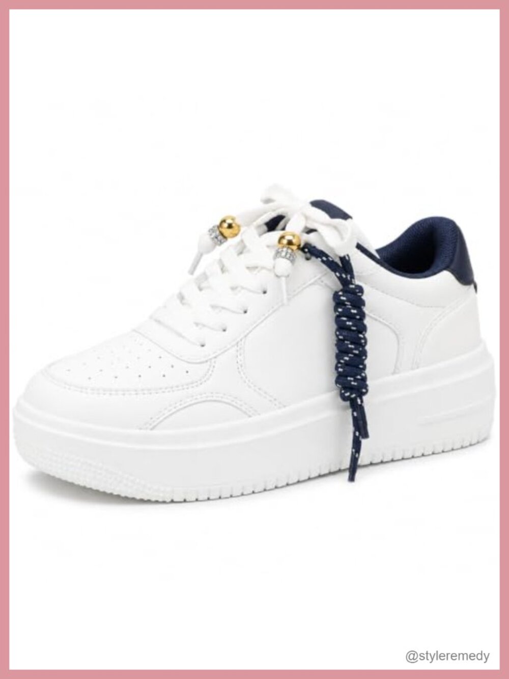 Berness Women Platform Sneakers Rope Lace Detail PU Casual Shoes